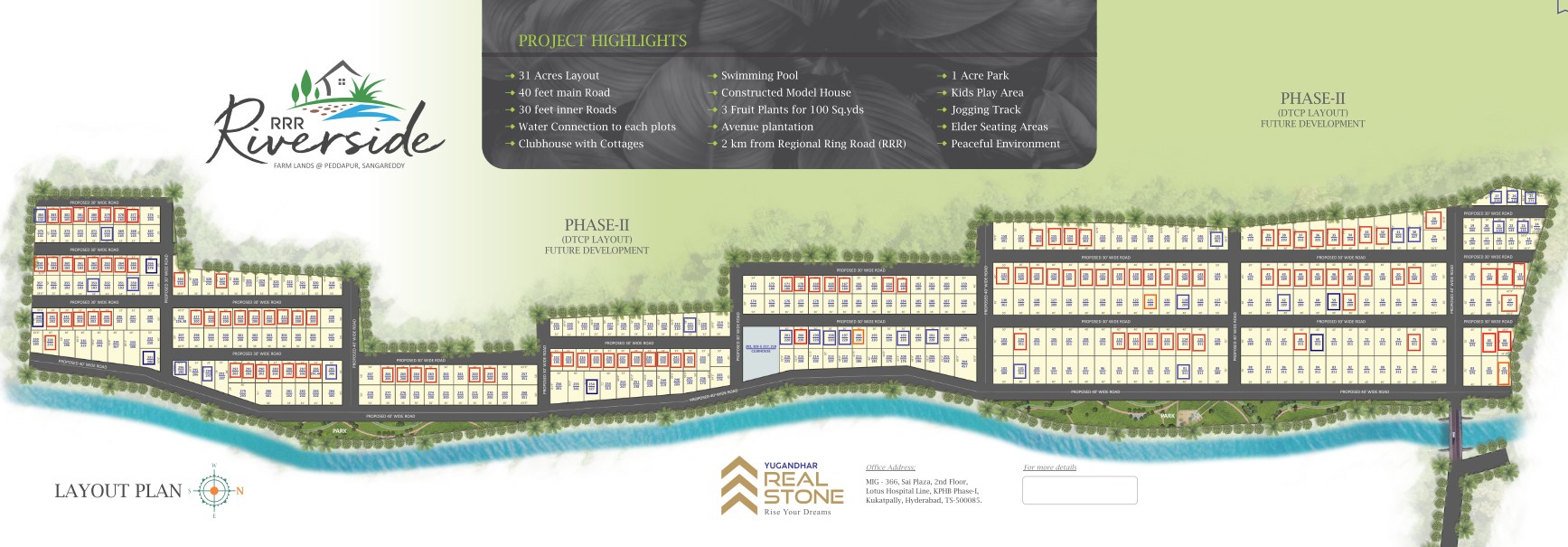 RRR Riverside Master Plan - 31-Acre Farm Land Layout on Mumbai Highway